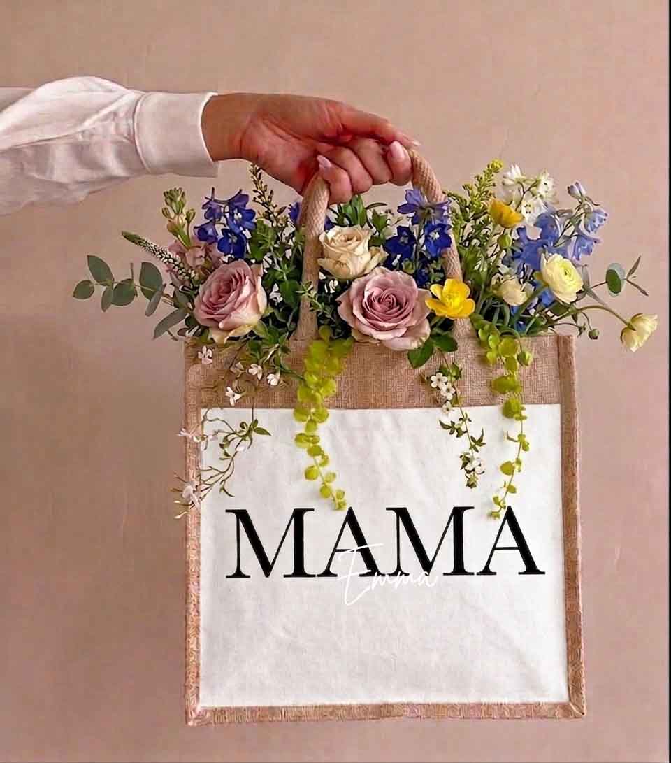 Jute tas mama met naam