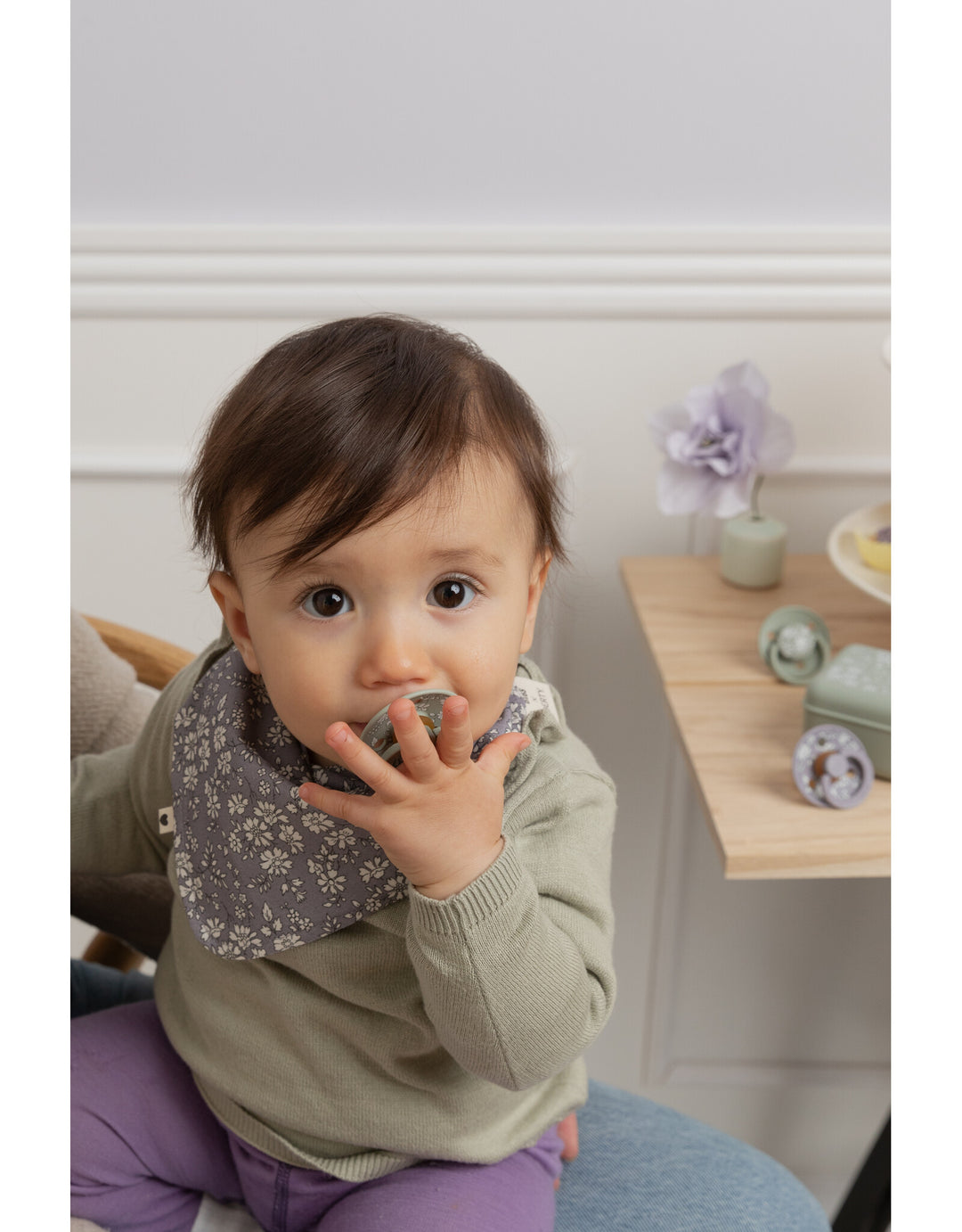 BIBS x Liberty Bandana Bib Camomile Lawn Violet Sky